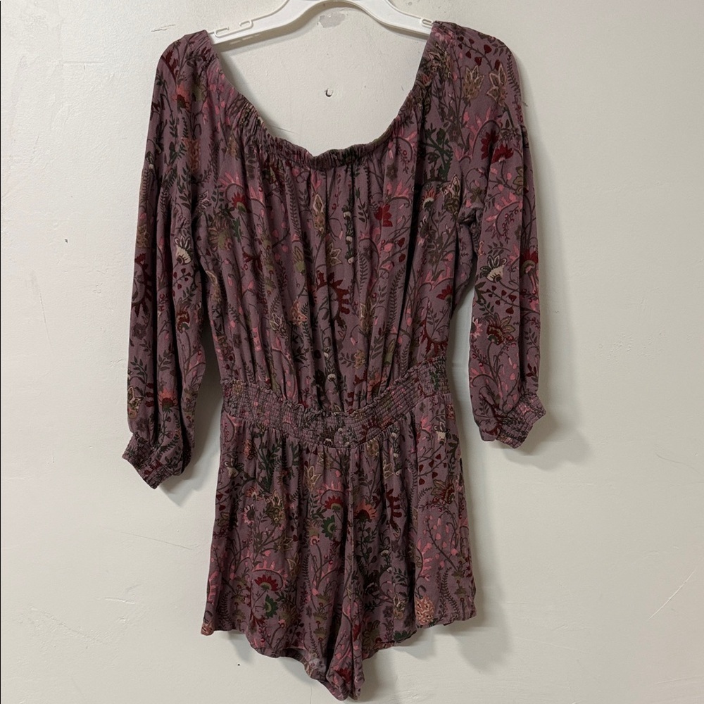 Free People Mauve Floral Romper